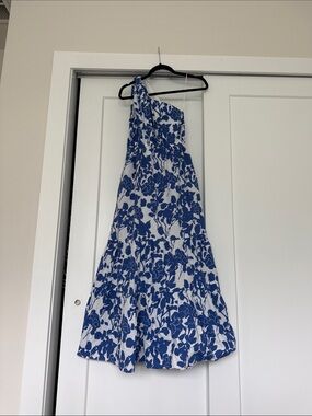 Hyacinth House One-Shoulder Blue Floral Maxi Dress